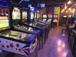 Most of the largest room, however, is pinball.