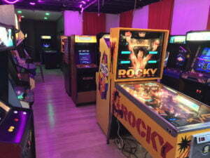 A back room is mostly arcade games.